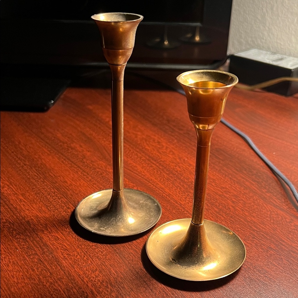 Elegant Brass Candle Holders set of 2